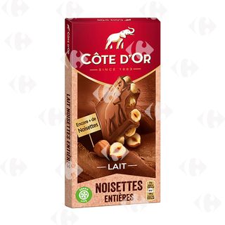 Tablette de Chocolat au Lait et Noisettes Entières Côte d'Or 180g