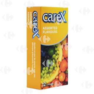 Préservatifs Assorted Flavour Carex 12 unités