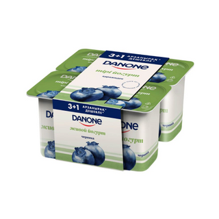 Йогурт Данон Черника 2,5% 4*120гр
