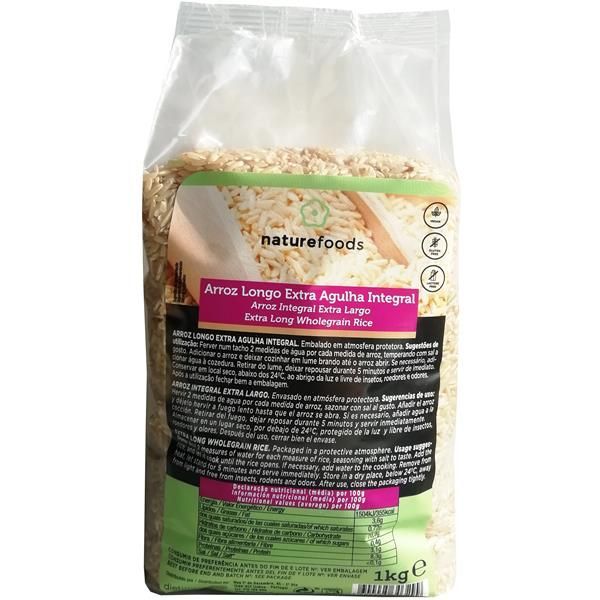 Arroz Extra Longo Agulha Integral 1 Kgs Naturefoods