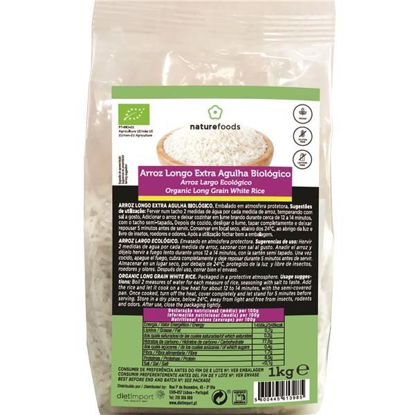 Arroz Agulha Branco Bio Naturefoods 1 Kgs