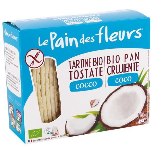 Tostas Estaladiças Coco Bio Sem Glúten  Le Pain Des Fleurs 150 Gramas