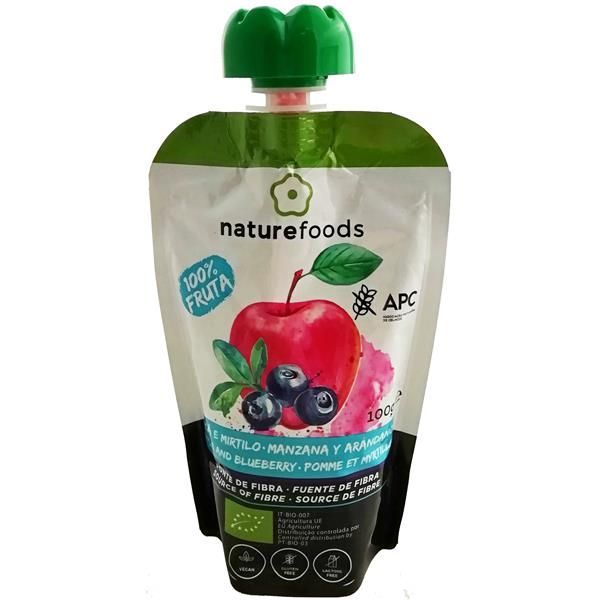 Polpa De Maçã E Mirtilo Biológica 100 Gramas Naturefoods