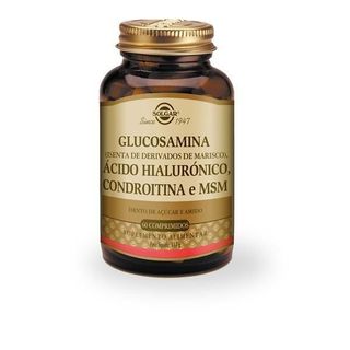 Glucosamina Ácido Hialurónico Condroitina Msm 60 Comprimidos Solgar