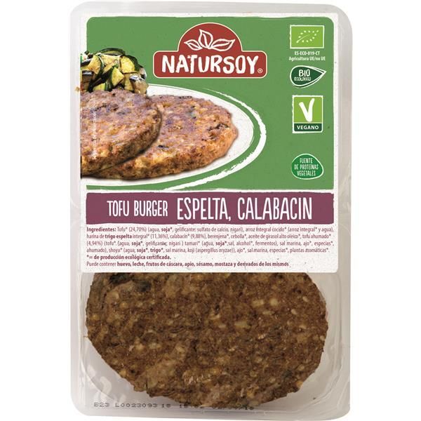 Burguer Tofu Espelta E Curgete Biológico Natursoy 160 Gramas