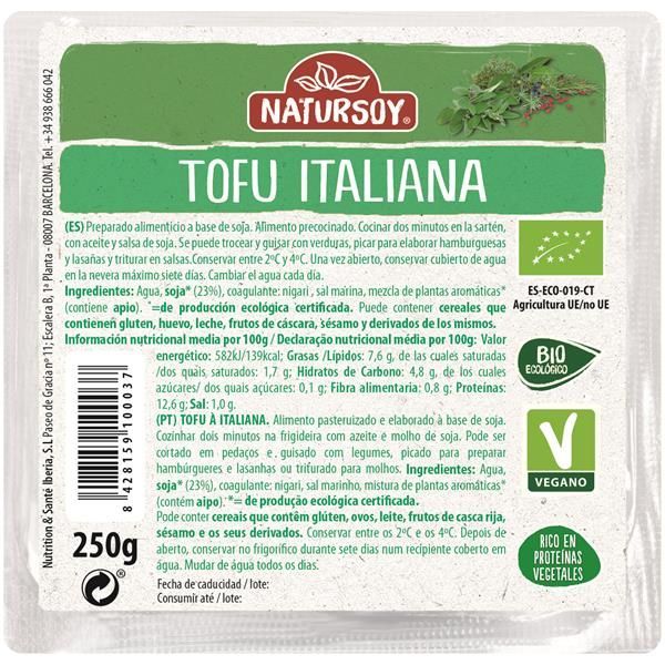 Tofu Bio Italiana 250 Gramas Natursoy