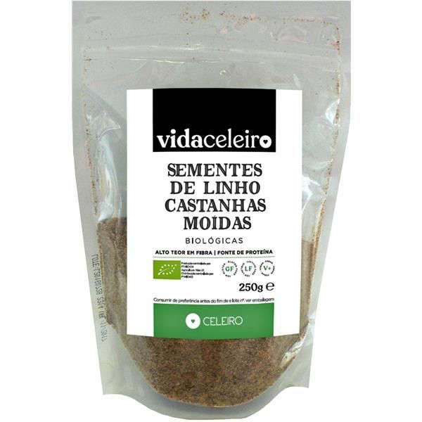Sementes De Linho Castanhas Moídas Bio Vida Celeiro 250 Gramas