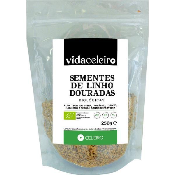 Sementes De Linho Douradas Bio 250 Gramas Vida Celeiro