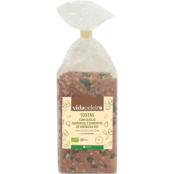Tostas Crocantes Com Emmental E Sementes Bio  Vida Celeiro 200 Gramas