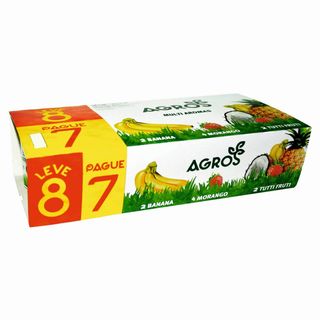 Iogurte Aroma Banana, Morango e Tutti Frutti Agros (emb. 960 gr (Leve 8 pague 7))