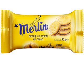 Merlin Biscuiti Cu Crema Cacao 52G