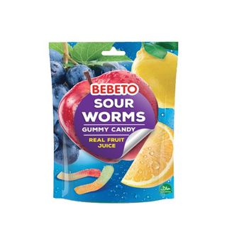 Gommes Sour Worms 60g - BEBETO