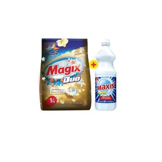 Lot lessive main en poudre Gold 1Kg + eau de javel MAXI S 1L - MAGIX