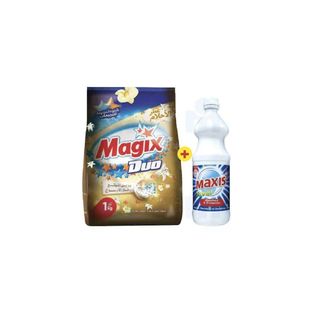 Lessive en poudre sachet 1Kg + Eau de javel 1L - MAGIX