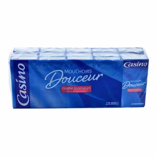 Pack mouchoirs de poche blancs Douceur 4 plis x9 unités x15 étuis - CASINO