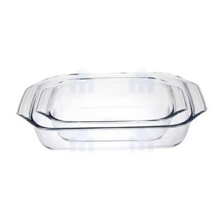 Set de 2 plats à four rectangulaires en verre 31x20cm + 39x28cm - PYREX