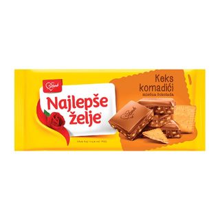 Čokolada Najleše želje keks 170g