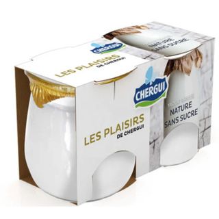 Chergui Yaourt les plaisirs Nature Sans Sucre 2x125g