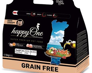 happyOne Ração para Cão Raças Pequenas Mediterrâneo sem Glúten embalagem 3 kg - 49510007047