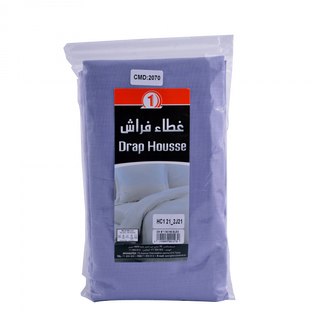 N°1 Drap housse bleu Dimensions: 90x190cm