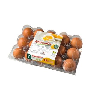 Œufs frais couvercle plastique x15 - MATINALES