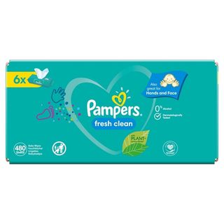 Pampers Vlažne maramice Fresh Clean Baby, 6 pakovanja od 80 maramica = 480 vlažnih maramica za bebe