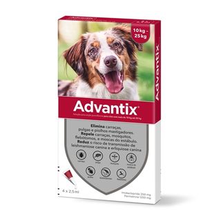 Advantix Pipeta Antiparasitária Cão 10-25 Kg 4x2,5ml
