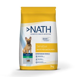 Nath Adult Mini Sensitive Peixe Branco e Salmão ração para cães - 3KG