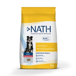 Nath Adult Medium Maxi Sensitive Peixe Branco e Salmão ração para cães - 3KG
