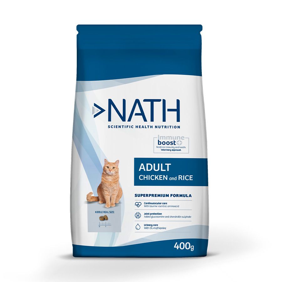 Nath Adult Frango e Arroz ração para gatos - 400 GR