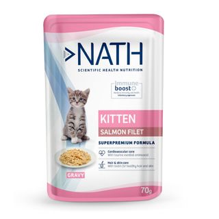 Nath Kitten Filetes de Salmão Saqueta em molho para gatos 70G