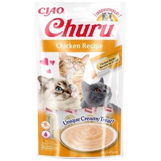 INABA CHURU Premio para Gatos Puré de Pollo 4x14g