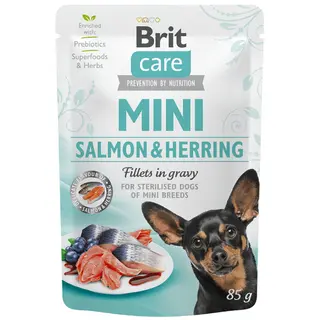 Wet food for dog dogs that mini sterilized salmon & hering files in 85g sauce