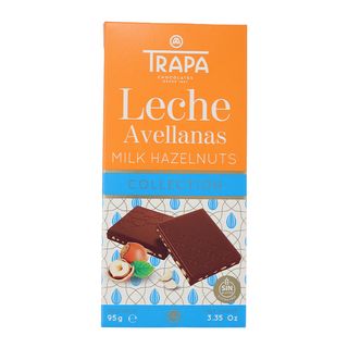 Chocolat au lait avec morceaux de noisettes 95g - TRAPA