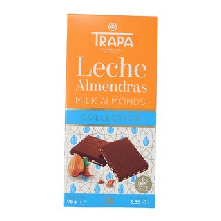 Chocolat au lait avec morceaux d'amandes 95g - TRAPA