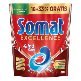 Lavavajillas Máquina Excellence 4 En 1 Somat 18+3 Uds.