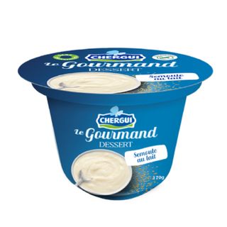 Crème dessert semoule au lait nature 170g - CHERGUI   