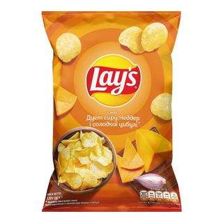Чіпси 120г Lay's Сир чеддер і цибуля