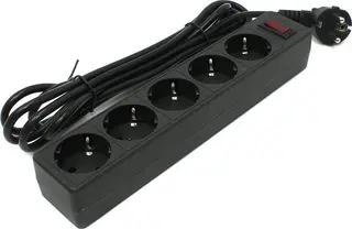 Surge protector Defender ES 3 3.0m, black, 5 outlets