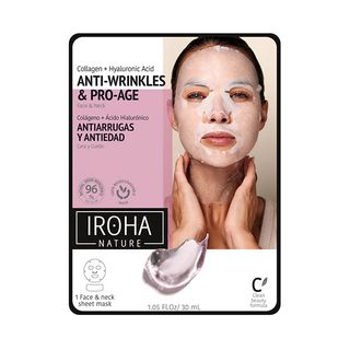 Mascarilla Tisú Colágeno Y Ácido Hialurónico Antiedad Iroha Nature