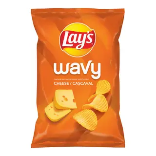 Chipsuri cu branza Lay's Wavy, 115 g