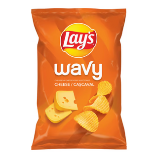 Chipsuri cu branza Lay's Wavy, 115 g