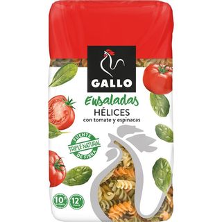 Pasta Hélice con Espinacas y Tomate Gallo Paquete 600 G.