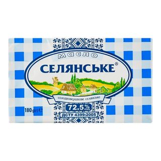 Масло Селянське солодковершкове 72,5% 180 г