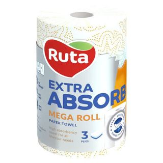 Рушники паперові "Ruta Selecta" Mega roll EA 1шт тришарові, білі