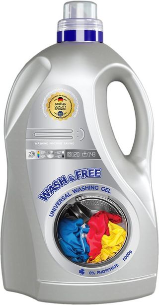 WASH & FREE თხევადი სარეცხი საშუალება უნივერსალური ლავანდით 5 ლ (ვოშ & ფრი)