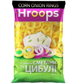 Вироби Фігурні Hroops Зі Смаком Цибулі Та Сметани 50Г