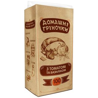 Грінки З Томатом А Базиліком 100Г Домашні Гріночки