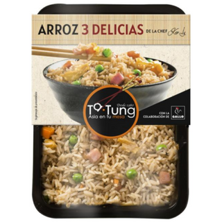 Arroz Tres Delicias Listo Para Calentar y Comer Ta-Tung 280 G.