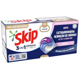 Skip Ultimate Baby Detergente Máquina Roupa Cápsulas 32D